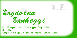 magdolna banhegyi business card