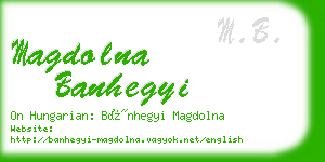 magdolna banhegyi business card